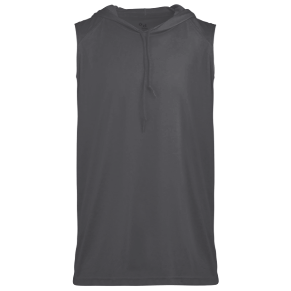 Badger Men's B-Core Sleeveless Hooded T-Shirt, Graphite, Front view