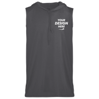 Badger Men's B-Core Sleeveless Hooded T-Shirt, Graphite, Front view, Mockup