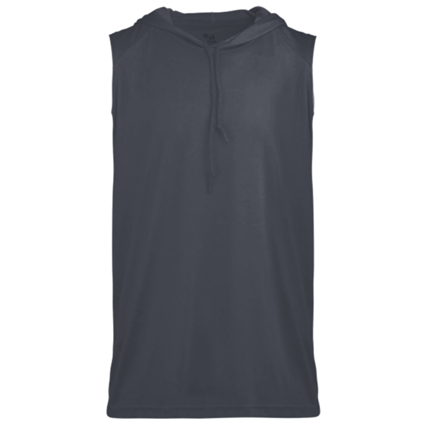 Badger Men's B-Core Sleeveless Hooded T-Shirt, Navy, Front view