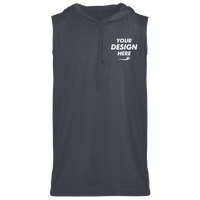 Badger Men's B-Core Sleeveless Hooded T-Shirt, Navy, Front view, Mockup