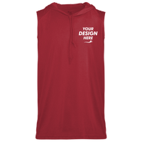Badger Men's B-Core Sleeveless Hooded T-Shirt, Red, Front view, Mockup