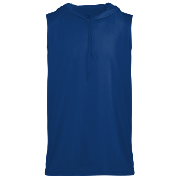 Badger Men's B-Core Sleeveless Hooded T-Shirt, Royal, Front view