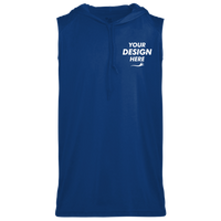 Badger Men's B-Core Sleeveless Hooded T-Shirt, Royal, Front view, Mockup