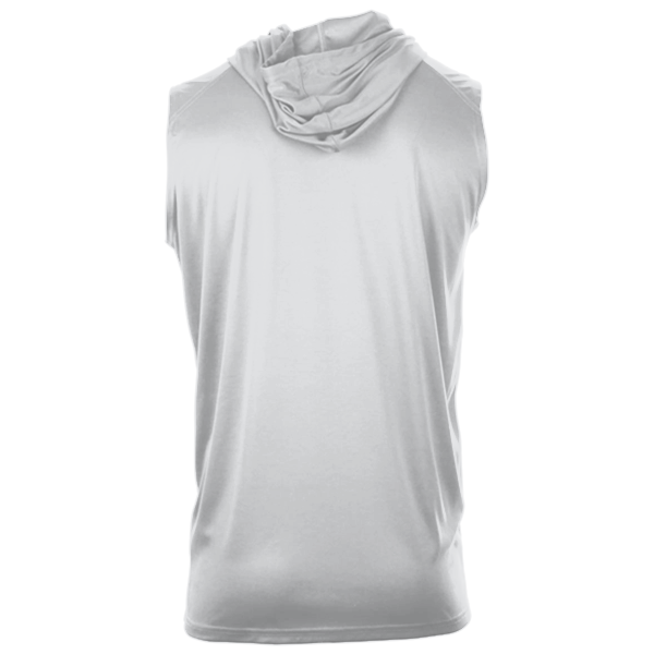 Badger Men's B-Core Sleeveless Hooded T-Shirt, White, Back view
