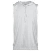 Badger Men's B-Core Sleeveless Hooded T-Shirt, White, Front view