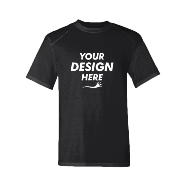 Badger Men's B-Tech Cotton-Feel T-Shirt, Black, Front view, Mockup