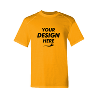 Badger Men's B-Tech Cotton-Feel T-Shirt, Gold, Front view, Mockup