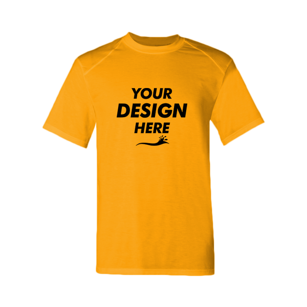 Badger Men's B-Tech Cotton-Feel T-Shirt, Gold, Front view, Mockup