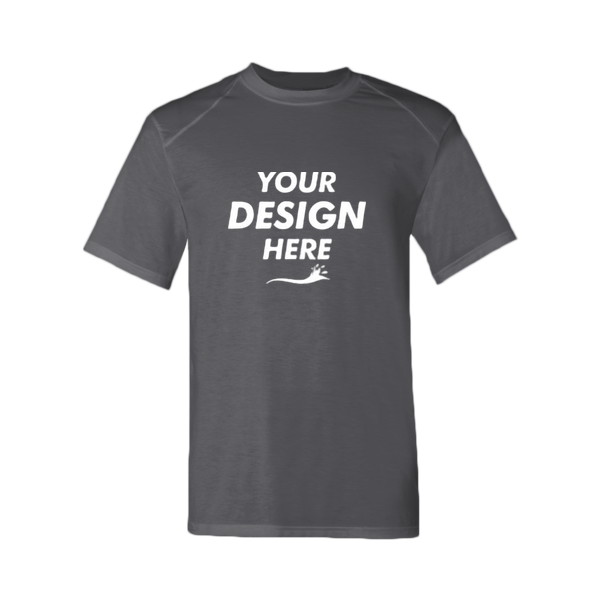 Badger Men's B-Tech Cotton-Feel T-Shirt, Graphite, Front view, Mockup