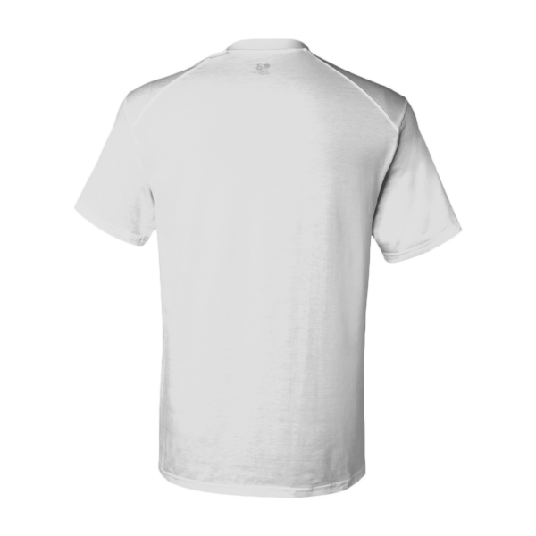 Badger Men's B-Tech Cotton-Feel T-Shirt, White, Back view