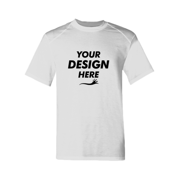 Badger Men's B-Tech Cotton-Feel T-Shirt, White, Front view, Mockup