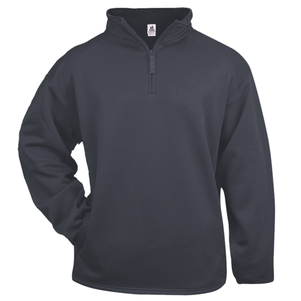 Badger Men's Performance Quarter-Zip Pullover, Navy, Front view