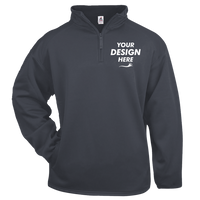Badger Men's Performance Quarter-Zip Pullover, Navy, Front view, Mockup
