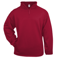 Badger Men's Performance Quarter-Zip Pullover, Red, Front view