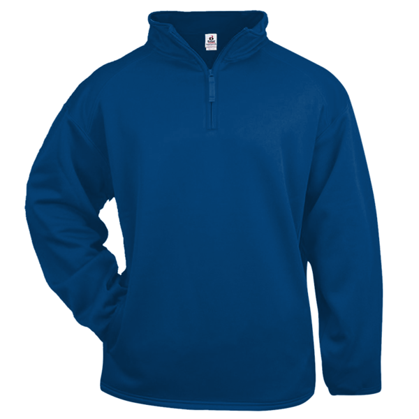 Badger Men's Performance Quarter-Zip Pullover, Royal, Front view