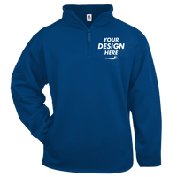 Badger Men's Performance Quarter-Zip Pullover, Royal, Front view, Mockup