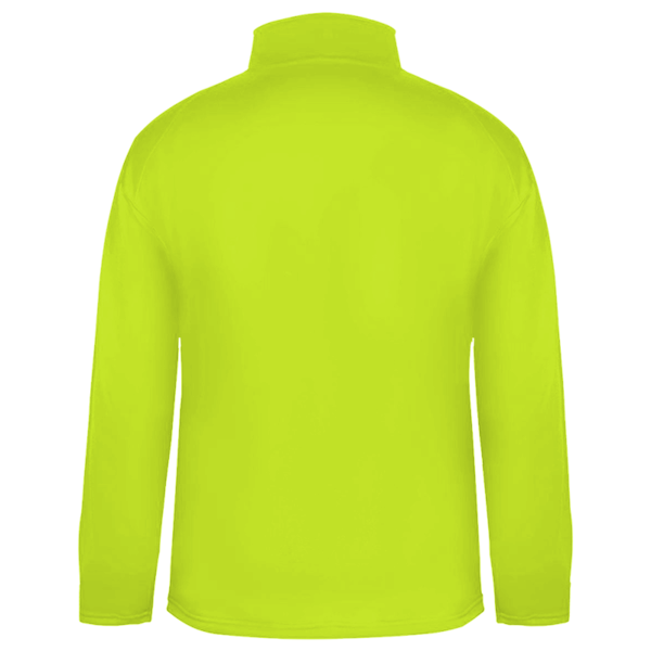 Badger Men's Performance Quarter-Zip Pullover, Safety Yellow, Back view