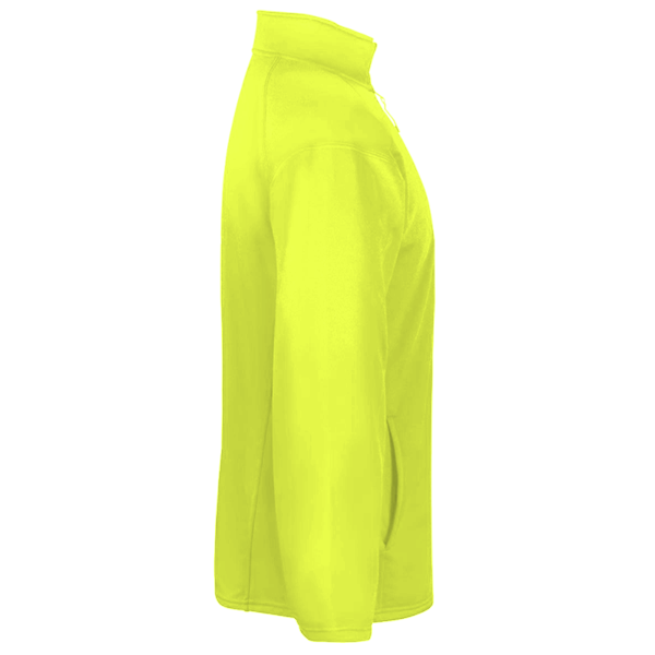 Badger Men's Performance Quarter-Zip Pullover, Safety Yellow, Right Sleeve view