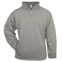 Badger Men's Performance Quarter-Zip Pullover, Silver, Front view