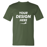 Bayside USA-Made Heavyweight T-Shirt, Army, Front view, Mockup