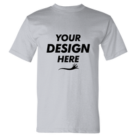 Bayside USA-Made Heavyweight T-Shirt, Ash, Front view, Mockup