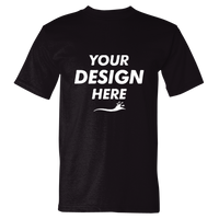 Bayside USA-Made Heavyweight T-Shirt, Black, Front view, Mockup