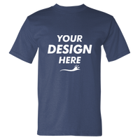 Bayside USA-Made Heavyweight T-Shirt, Bohemian Blue, Front view, Mockup