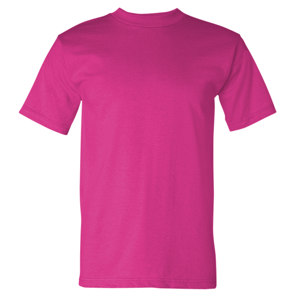 Bayside USA-Made Heavyweight T-Shirt, Bright Pink, Front view