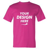Bayside USA-Made Heavyweight T-Shirt, Bright Pink, Front view, Mockup