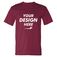 Bayside USA-Made Heavyweight T-Shirt, Burgundy, Front view, Mockup