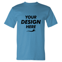 Bayside USA-Made Heavyweight T-Shirt, Carolina Blue, Front view, Mockup