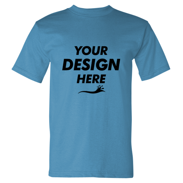 Bayside USA-Made Heavyweight T-Shirt, Carolina Blue, Front view, Mockup