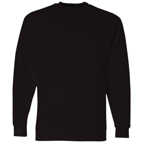 Bayside Unisex USA-Made Crewneck Sweatshirt, Black, Front view