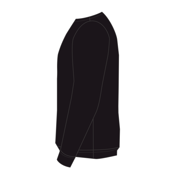 Bayside Unisex USA-Made Crewneck Sweatshirt, Black, Left Sleeve (Long) view