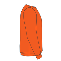 Bayside Unisex USA-Made Crewneck Sweatshirt, Bright Orange, Right Sleeve (Long) view