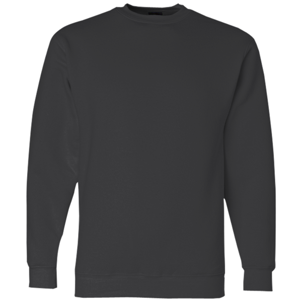 Bayside Unisex USA-Made Crewneck Sweatshirt, Charcoal Heather, Front view