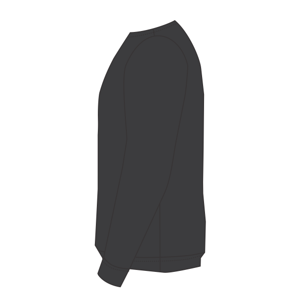 Bayside Unisex USA-Made Crewneck Sweatshirt, Charcoal Heather, Left Sleeve (Long) view