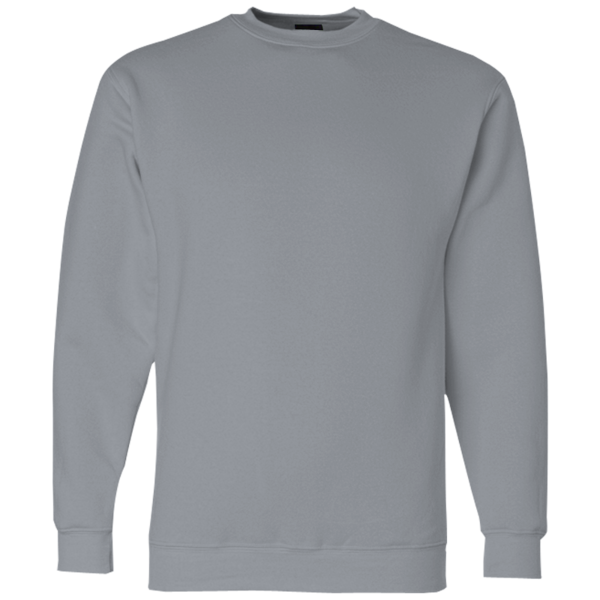 Bayside Unisex USA-Made Crewneck Sweatshirt, Dark Ash, Front view