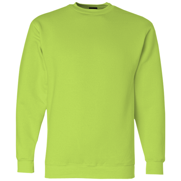 Bayside Unisex USA-Made Crewneck Sweatshirt, Lime Green, Front view