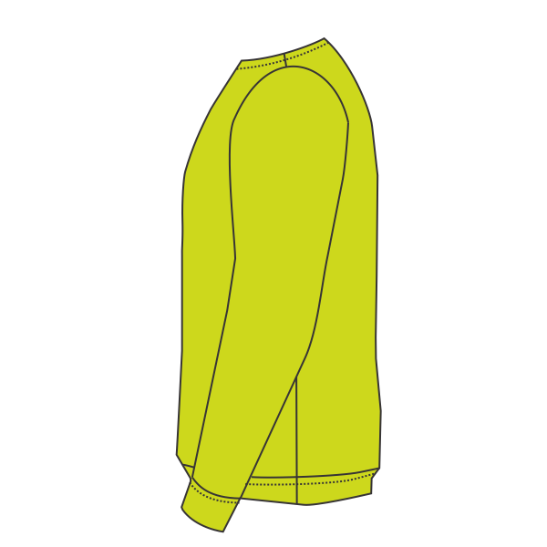 Bayside Unisex USA-Made Crewneck Sweatshirt, Lime Green, Left Sleeve (Long) view