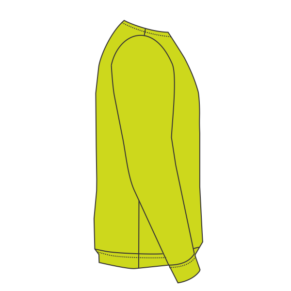 Bayside Unisex USA-Made Crewneck Sweatshirt, Lime Green, Right Sleeve (Long) view