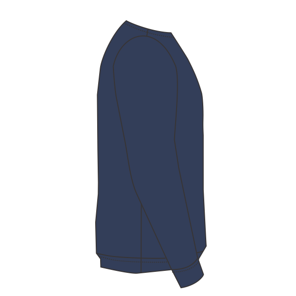 Bayside Unisex USA-Made Crewneck Sweatshirt, Navy, Right Sleeve (Long) view