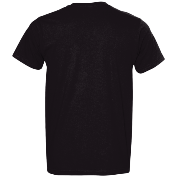 Bayside Unisex USA-Made Fine Jersey T-Shirt, Black, Back view