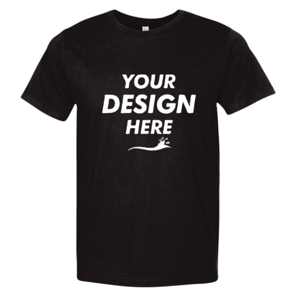 Bayside Unisex USA-Made Fine Jersey T-Shirt, Black, Front view, Mockup