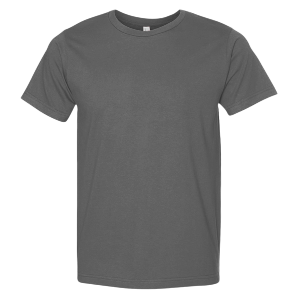 Bayside Unisex USA-Made Fine Jersey T-Shirt, Charcoal, Front view