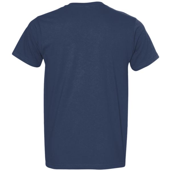 Bayside Unisex USA-Made Fine Jersey T-Shirt, Navy, Back view
