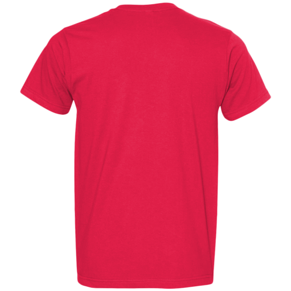 Bayside Unisex USA-Made Fine Jersey T-Shirt, Red, Back view