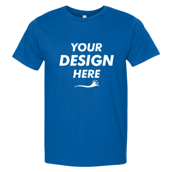 Bayside Unisex USA-Made Fine Jersey T-Shirt, Royal Blue, Front view, Mockup