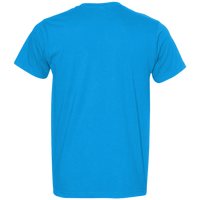 Bayside Unisex USA-Made Fine Jersey T-Shirt, Turquoise, Back view