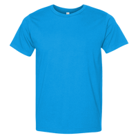 Bayside Unisex USA-Made Fine Jersey T-Shirt, Turquoise, Front view
